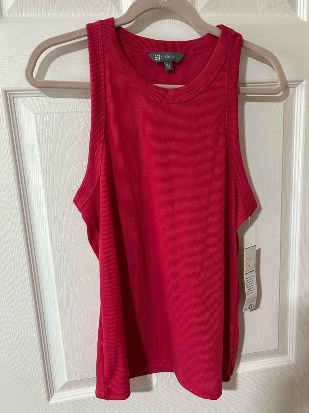 NWT Title Nine Women's XL Red Ribbed Tank